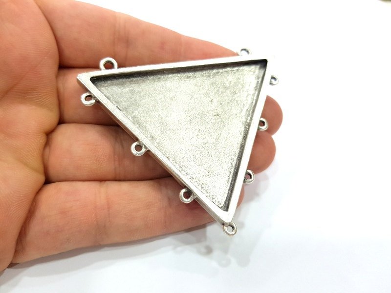 Silver Pendants Antique Silver Plated Medallion Pendants (66mm) Antique Silver Plated Metal  G6118