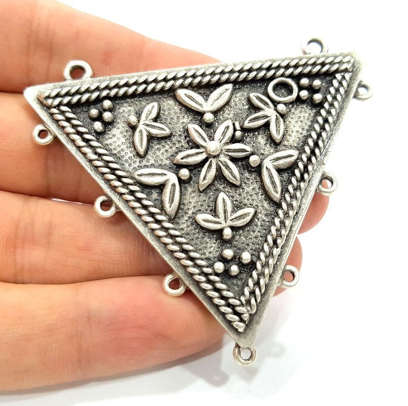 Silver Pendants Antique Silver Plated Medallion Pendants (66mm) Antique Silver Plated Metal  G6118