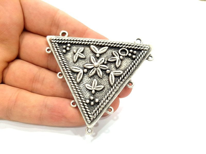 Silver Pendants Antique Silver Plated Medallion Pendants (66mm) Antique Silver Plated Metal  G6118