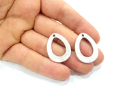 4 Drop Charms  Antique Silver Plated Charms (29x22mm) G14391