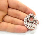2 Pcs Antique Silver Plated Pendant Blanks (12mm Blank) Antique Silver Plated Metal  G6124