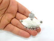 Silver Pendants Tribal Pendants Antique Silver Plated Large Pendants (63x52mm) Antique Silver Plated Metal  G6127