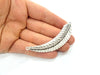 Silver Pendant Antique Silver Plated Leaf Pendants (82x18mm) Antique Silver Plated Metal  G6129