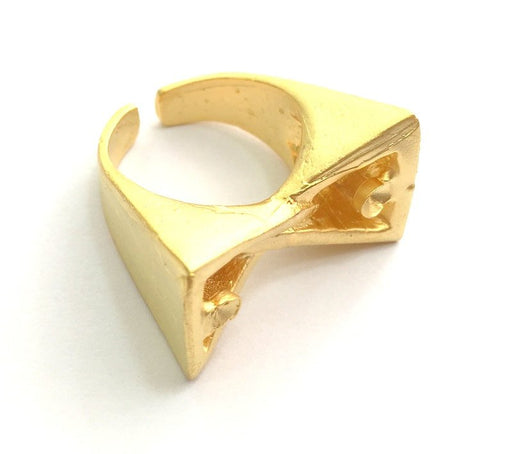 Adjustable Ring Blank, (3mm blank )  Gold Plated Brass G6132