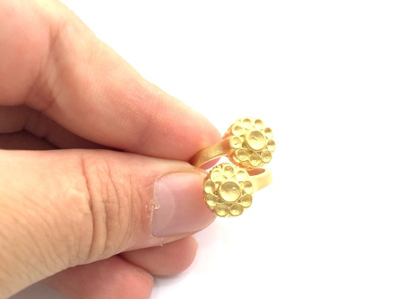 Adjustable Ring Blank, (3mm blank )  Gold Plated Brass G6133