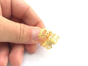 Adjustable Ring Blank, (6x3mm blank )  Gold Plated Brass G6134