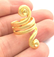 Adjustable Ring Blank, (3mm blank )  Gold Plated Brass G6135