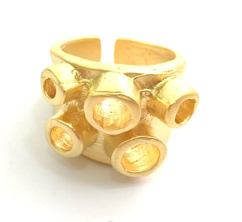 Adjustable Ring Blank, (3mm 4mm blank )  Gold Plated Brass G6136