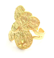 Gold Ring Blank Ring Settings Ring Bezel Base Cabochon Mountings Adjustable (3mm blank )  Gold Plated Brass G6137