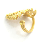 Gold Ring Blank Ring Settings Ring Bezel Base Cabochon Mountings Adjustable  (3mm blank )  Gold Plated Brass G6138