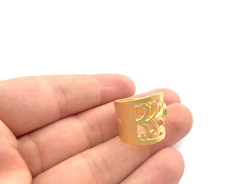 Adjustable Ring Blank, (5x3mm blank )  Gold Plated Brass G6139