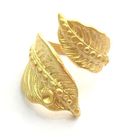 Gold Ring Blank Ring Settings Ring Bezel Base Cabochon Mountings Adjustable  (3mm blank )  Gold Plated Brass G6141