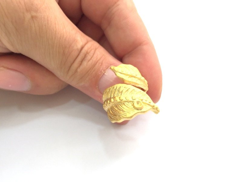 Gold Ring Blank Ring Settings Ring Bezel Base Cabochon Mountings Adjustable  (3mm blank )  Gold Plated Brass G6141