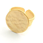 Adjustable Ring Blank, (15mm blank ) Gold Plated Brass G6143