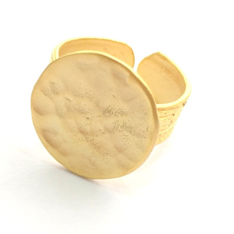 Adjustable Ring Blank, (15mm blank ) Gold Plated Brass G6143