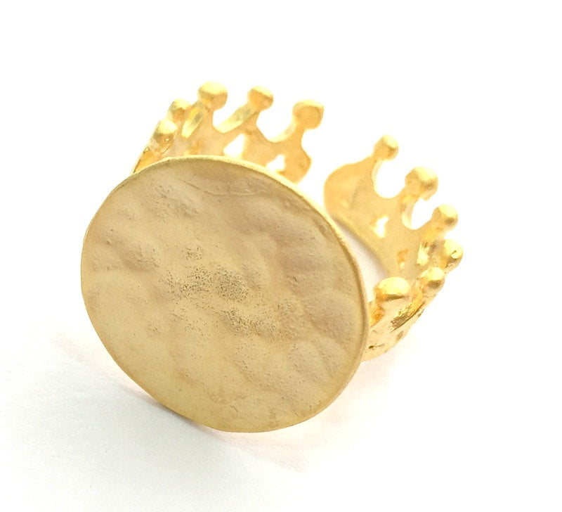 Adjustable Ring Blank, (15mm blank ) Gold Plated Brass G6144