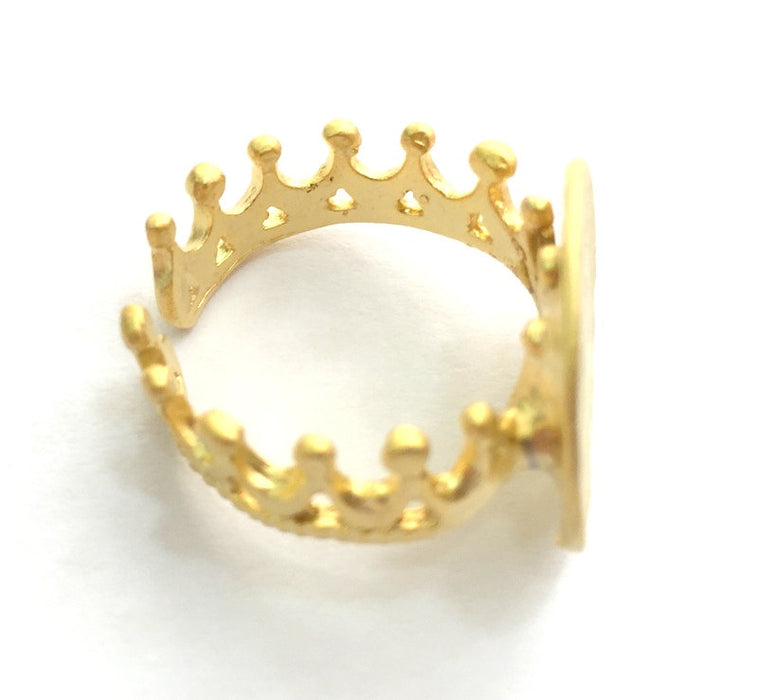 Adjustable Ring Blank, (15mm blank ) Gold Plated Brass G6144