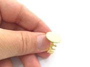 Adjustable Ring Blank, (15mm blank ) Gold Plated Brass G6144