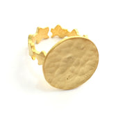 Adjustable Ring Blank, (15mm blank ) Gold Plated Brass G6154