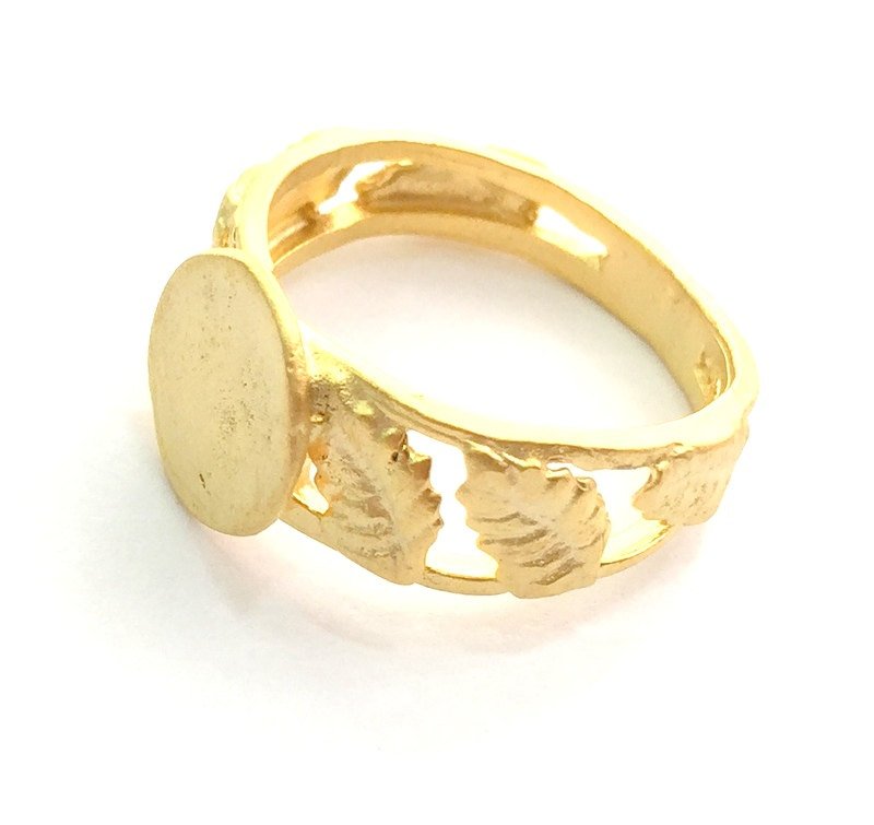 Adjustable Ring Blank, (10mm blank ) Gold Plated Brass G6157