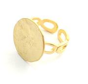 Adjustable Ring Blank, (15mm blank ) Gold Plated Brass G5074