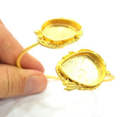 Bracelet Blank Bracelet Cuff Bangles Findings (25x18mm drop Blank) ,Adjustable  Gold  Plated Brass G6402
