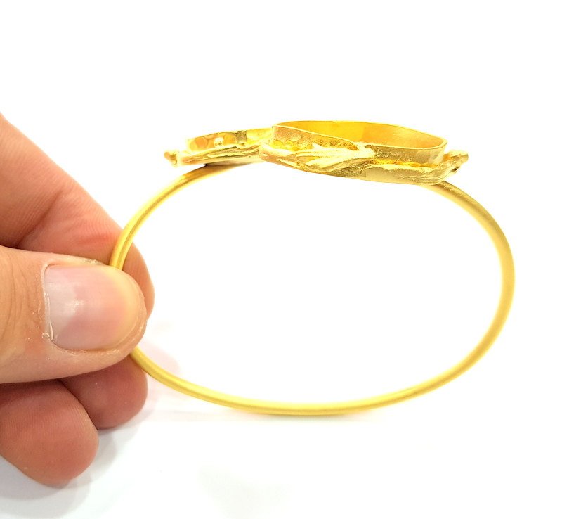 Bracelet Blank Bracelet Cuff Bangles Findings (25x18mm drop Blank) ,Adjustable  Gold  Plated Brass G6402