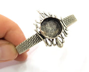 Bracelet Blank Cuff Bangles Findings Adjustable Bracelet Components (15mm Blank)   Antique Silver Plated Brass G6410