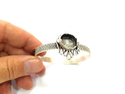 Bracelet Blank Cuff Bangles Findings Adjustable Bracelet Components (15mm Blank)   Antique Silver Plated Brass G6410