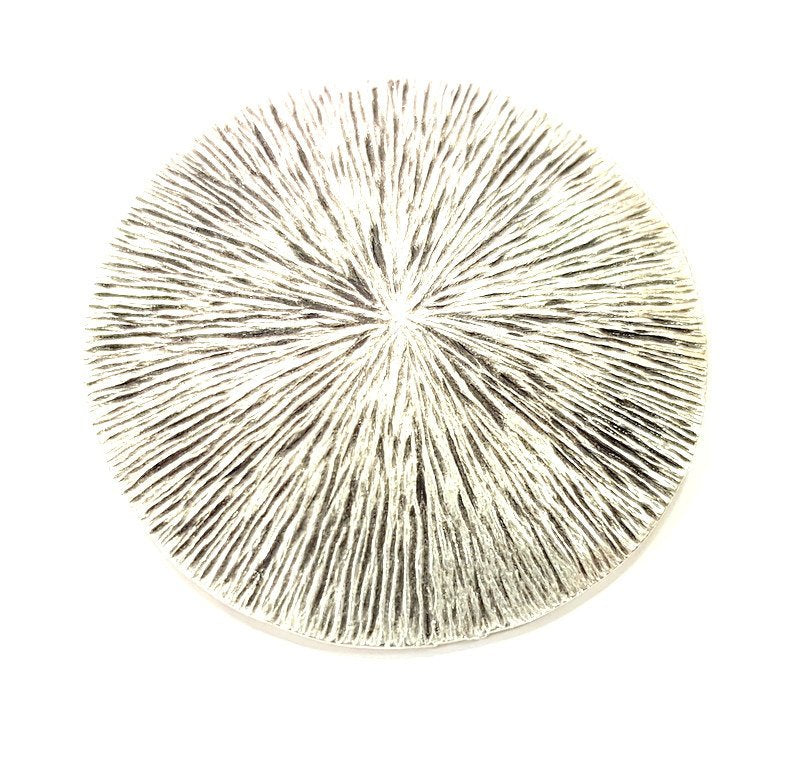 Silver Pendant Tribal Pendants Ethnic Pendant  Medallion Pendant (51mm) Antique Silver Plated G6424