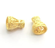 2 Gold Plated Brass Cone  Findings  (8x5mm) G9644