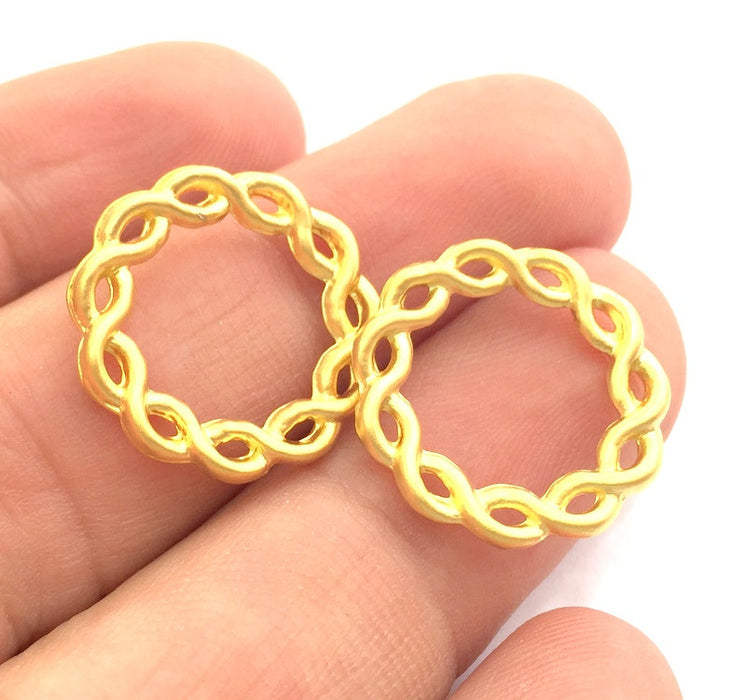 4 Circle Findings Gold Plated Circle Charms (20mm)  G6168