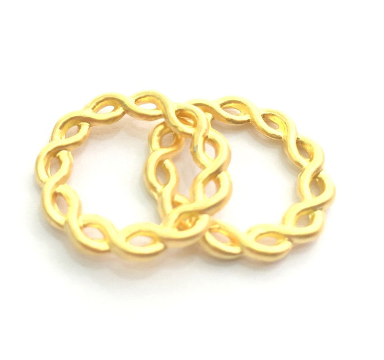 4 Circle Findings Gold Plated Circle Charms (20mm)  G6168