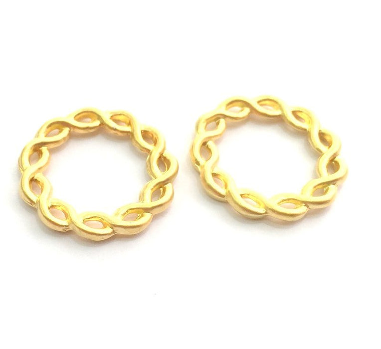 4 Circle Findings Gold Plated Circle Charms (20mm)  G6168