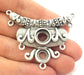 Silver Pendant Antique Silver Plated Medallion Pendants (58x46mm) Antique Silver Plated Metal  G6180