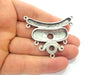 Silver Pendant Antique Silver Plated Medallion Pendants (58x46mm) Antique Silver Plated Metal  G6180