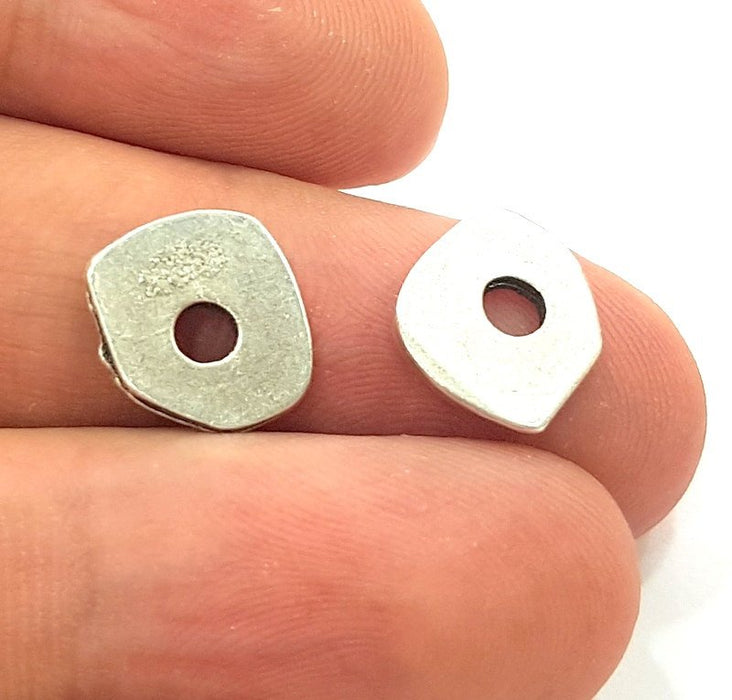 10 Pcs  (12mm) Antique Silver Plated Metal  Stamp G6181