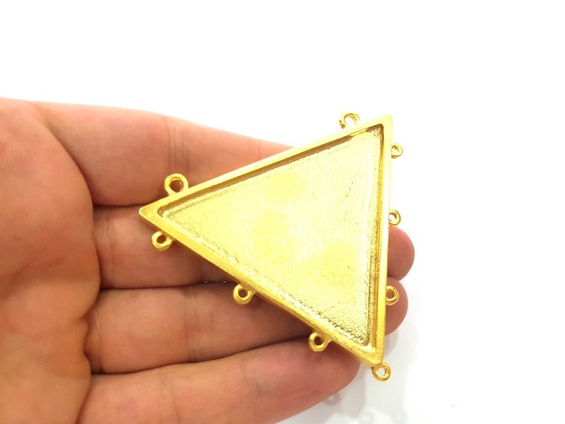 Large Triangle Pendant Gold Plated Pendants (89x19mm)  G6186