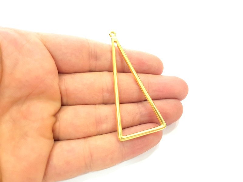 Gold Plated Triangle Pendants (65x28mm)  G10804