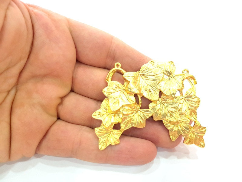 Gold Plated Pendants Large Leaf Pendants (68x50mm)  G6191
