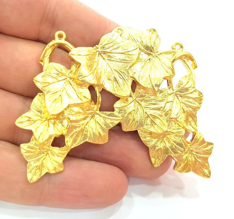 Gold Plated Pendants Large Leaf Pendants (68x50mm)  G6191