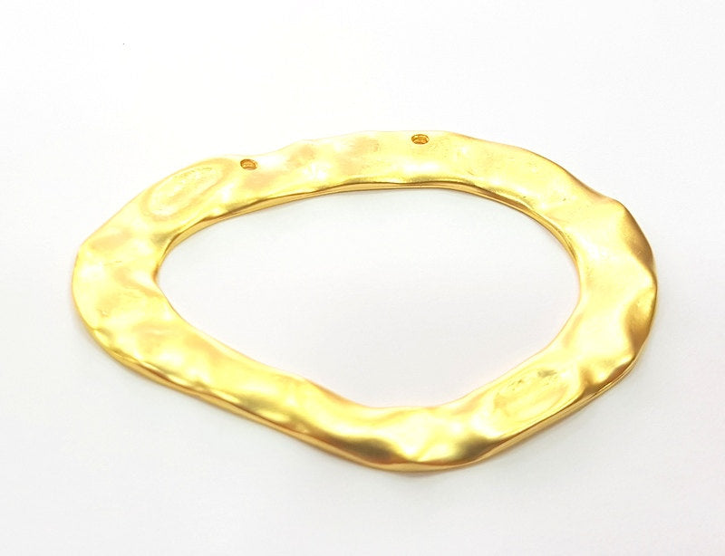 Gold Plated Hammered Pendants (67x45mm)  G6193