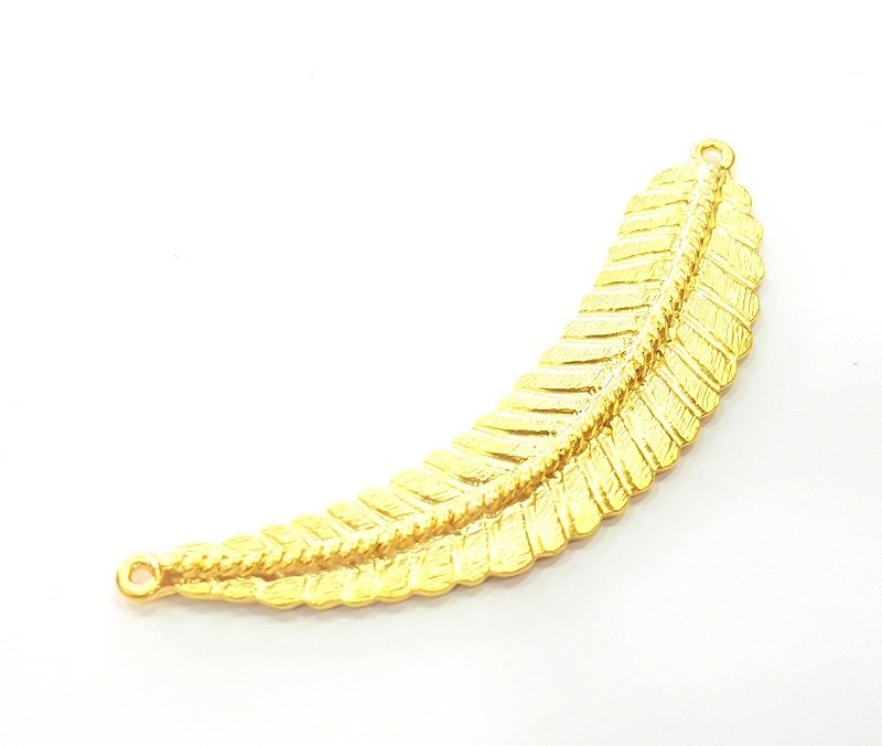 Gold Pendant Gold Plated Large Leaf Pendants (78x17mm)  G6201