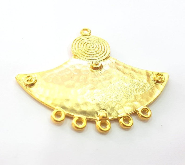 Gold Plated Linked Hammered Pendants (63x53mm)  G6203