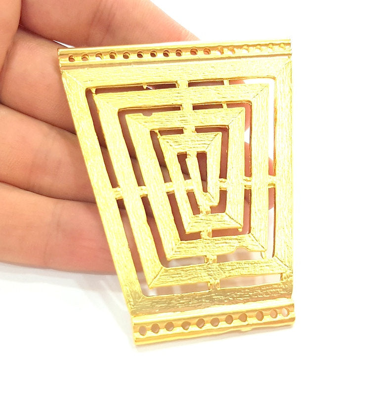 Gold Plated Large Tribal Pendants Linked Pendants (72x40mm)  G6205