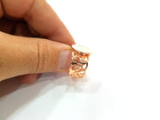 Rose Gold Ring Blank Base Bezel Settings Cabochon Base Mountings Adjustable (15 mm blank) G6426