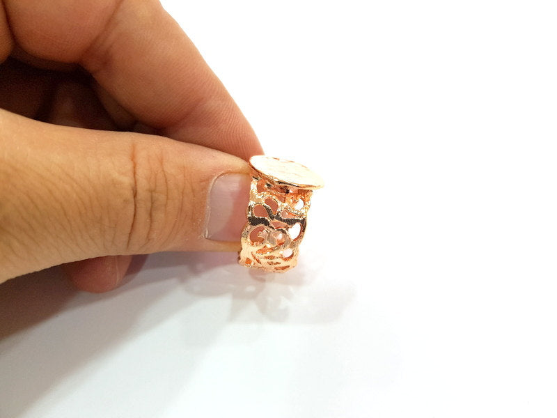 Rose Gold Ring Blank Base Bezel Settings Cabochon Base Mountings Adjustable (15 mm blank) G6426
