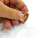 Rose Gold Ring Blank Base Bezel Settings Cabochon Base Mountings Adjustable (15 mm blank) G6427