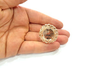 Rose Gold Ring Blank Base Bezel Settings Cabochon Base Mountings Adjustable (25 mm blank) G6428