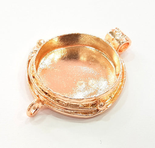 Rose Gold Pendant Blank Base Setting Necklace Blank Mountings Rose Gold Plated Brass (25 mm Blank ) G6437